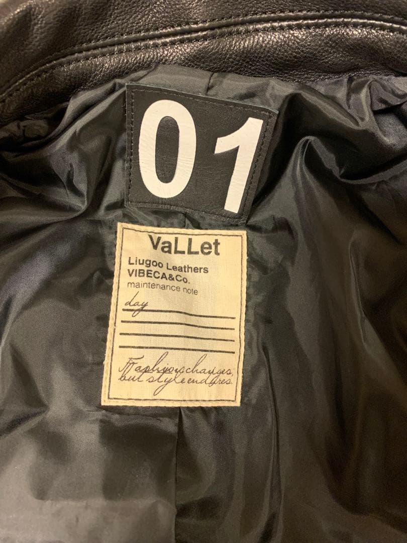 VaLLet ブラックレザー シングルライダースジャケット