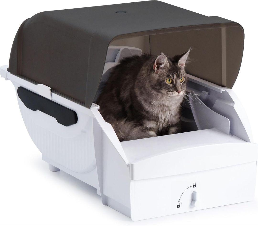 トイレ 猫 大型 自動 静音 自動清掃 屋根付き 砂飛散防止 臭わない 水洗い可