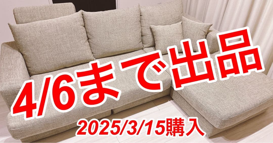 4/6まで！《2025/3/15購入☆未使用に近い》LOWYA 3人掛けソファ