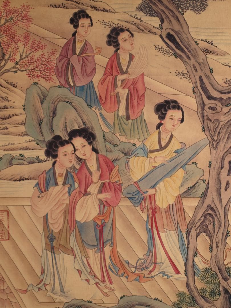 骨董市仕入れ品　中国明時代の肉筆掛軸　 激安骨董品 DE789A7-3