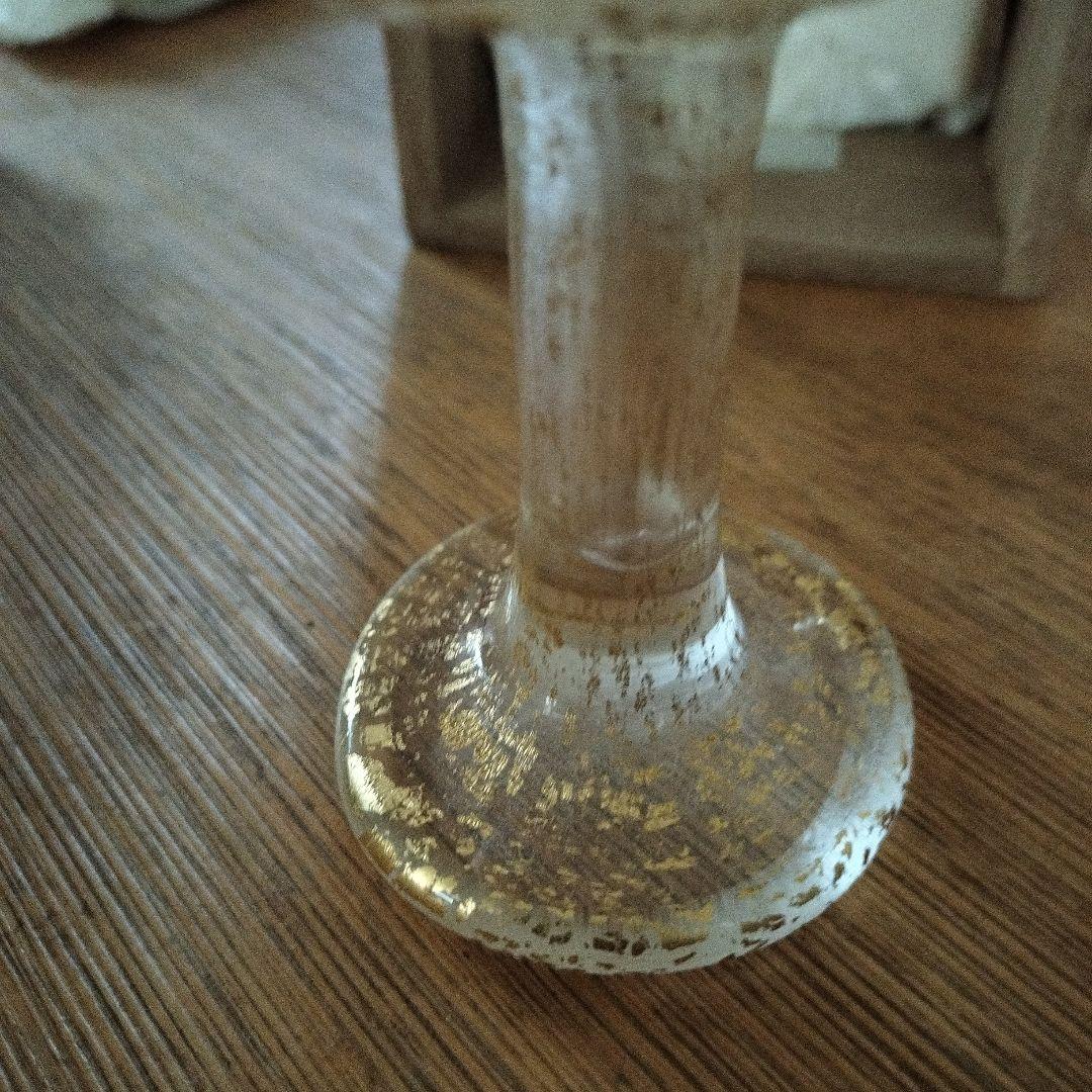 藤田喬平 手吹硬質金彩ワイングラス 共箱 美品 文化勲章受章