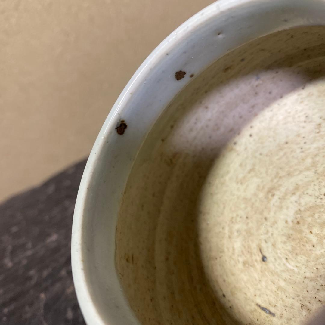 中国古玩　染付草花文水滴