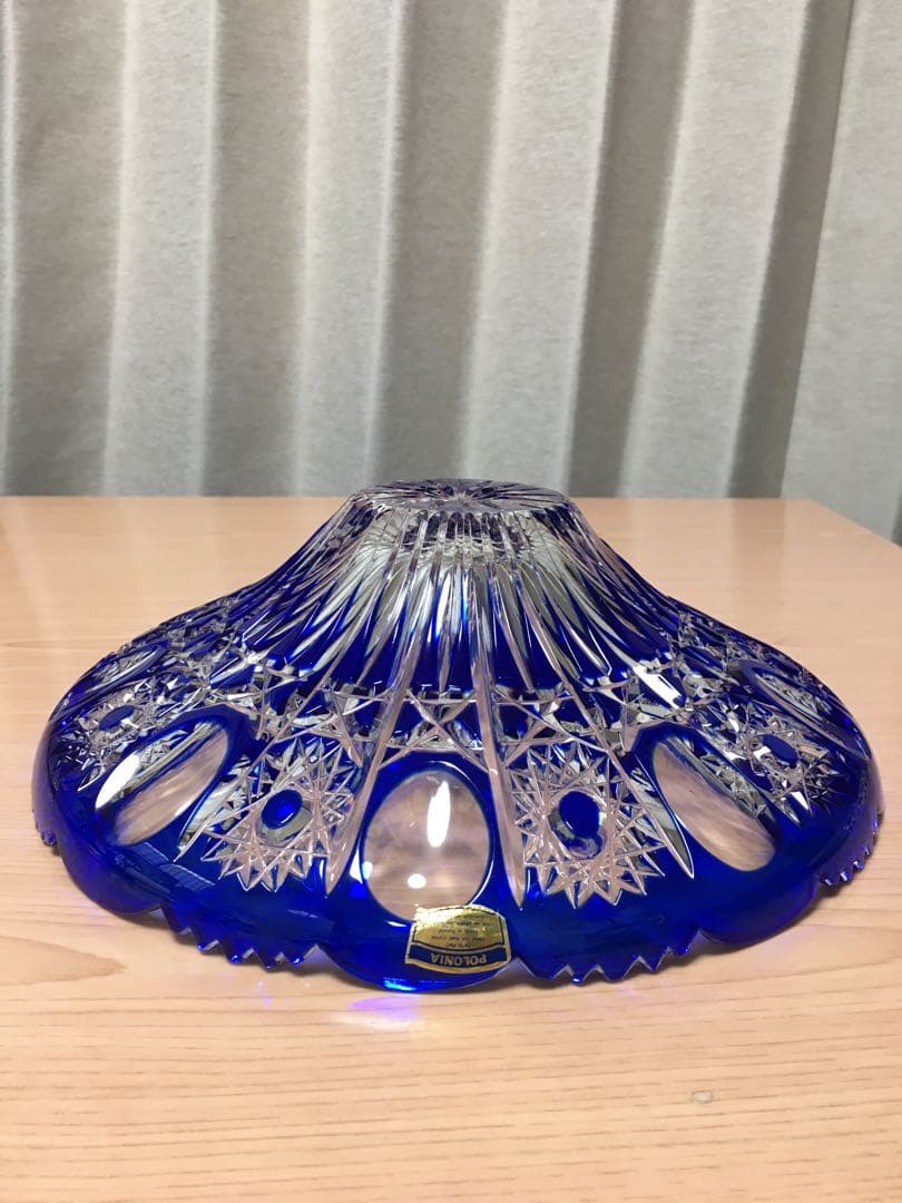 ポロニア　クリスタルガラス　切子　フルーツ盛鉢　大鉢　ポーランド製　果物盛鉢