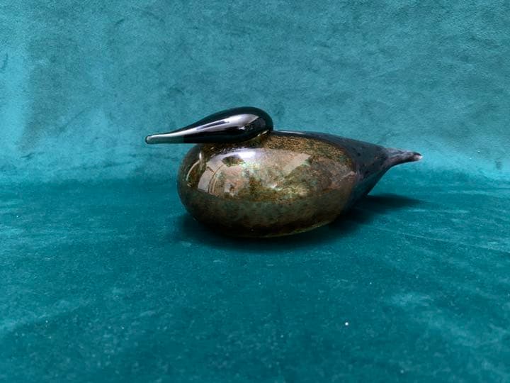 水鳥、スエーデンコスタボーダのガラス美術工芸品