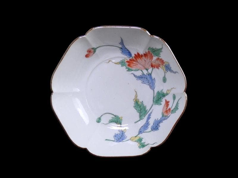 大聖寺伊万里　色絵　芙蓉の図　膾皿　F041AS-CQv