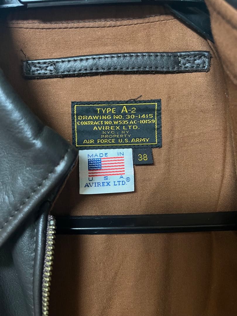 AVIREX（アヴィレックス）レザー ジャケット TYPE A-2 サイズ38