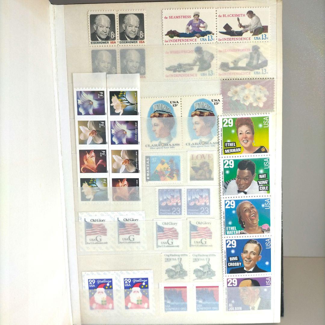 2376 外国切手 アメリカ 切手コレクションまとめ 全て未使用 大量8ページ分