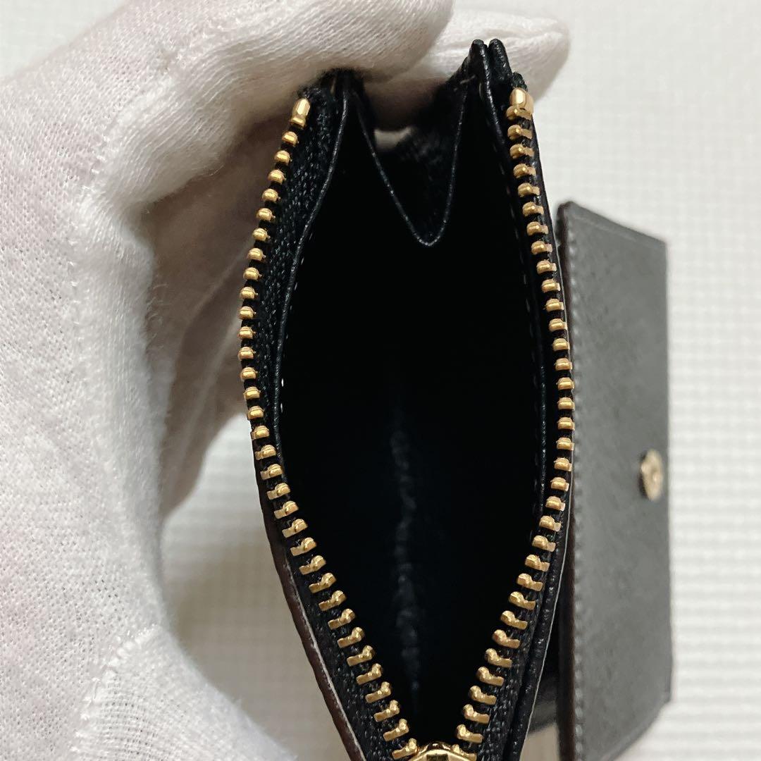 ・未使用russet ラシット　レザー三つ折り財布　ミニ財布　ブラック　箱付き