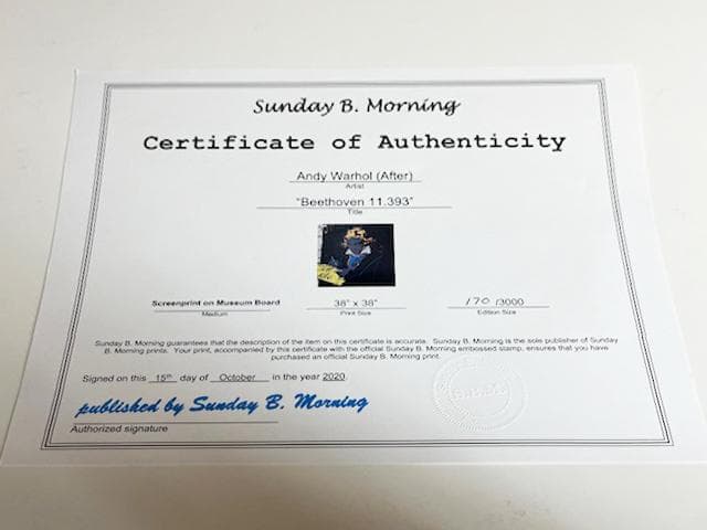 額装済/Sunday B Morning Beethoven II/ウォーホル