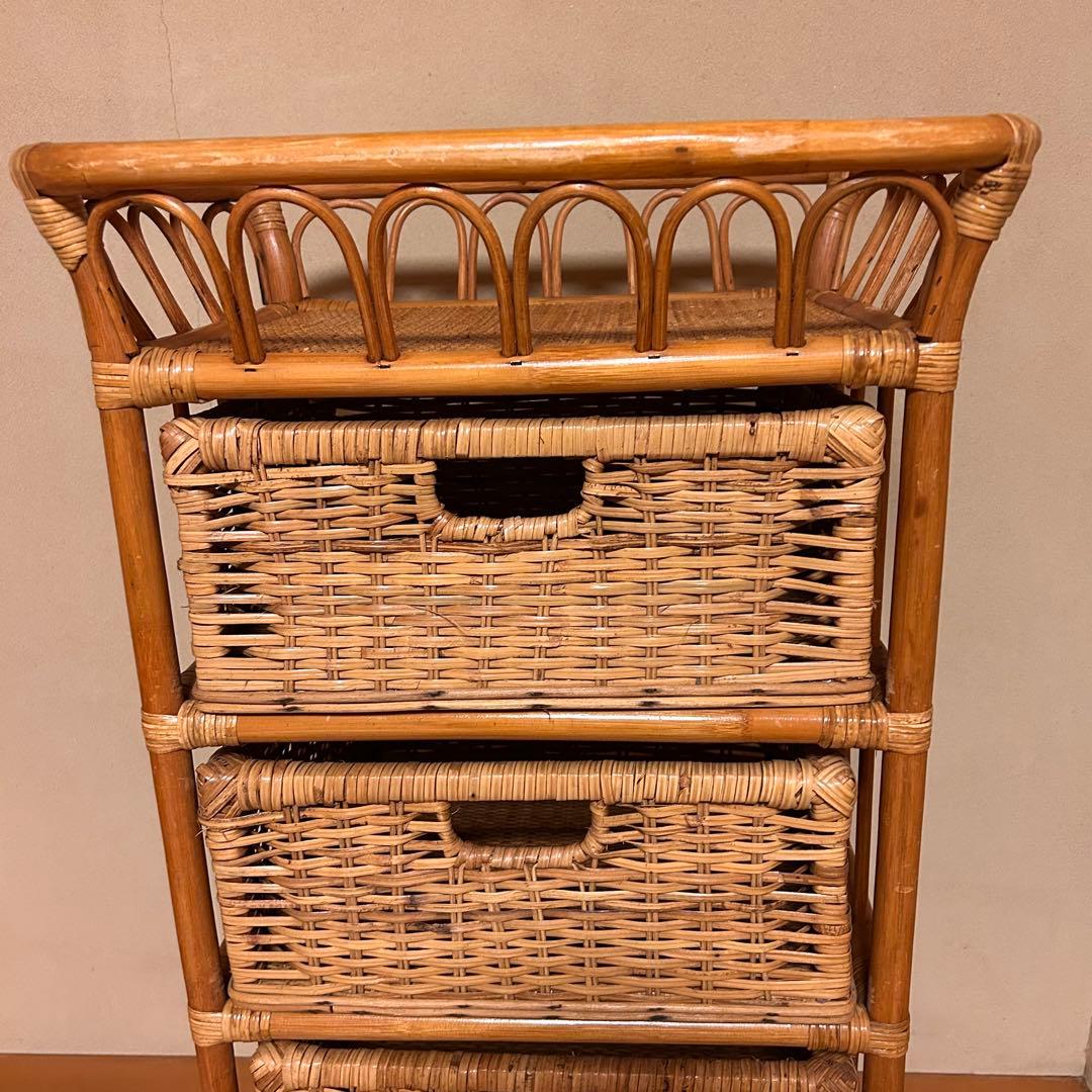 ラタン　ランドリーチェスト　棚