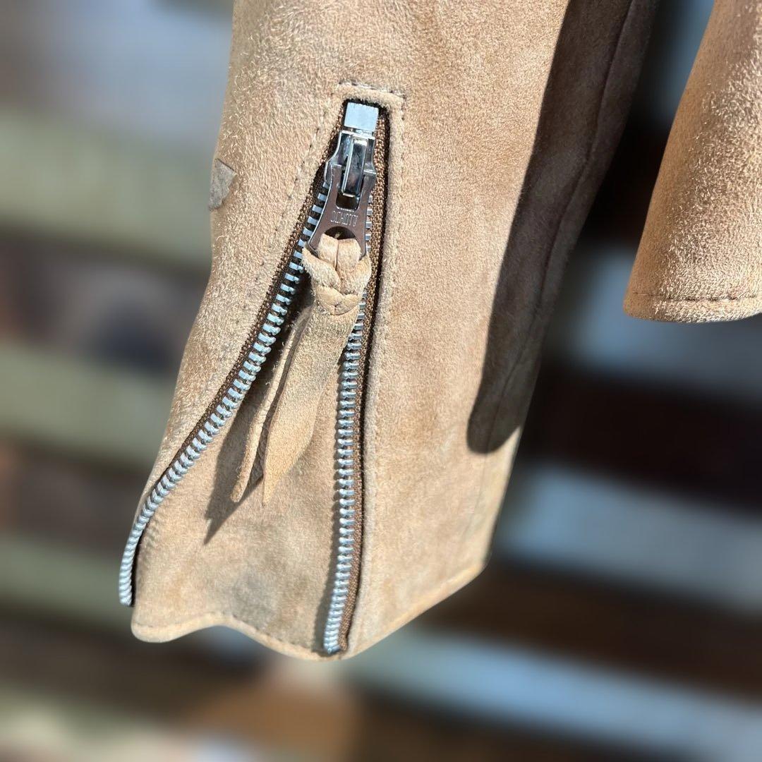 Schott ベージュ スエード シングルライダース　美品