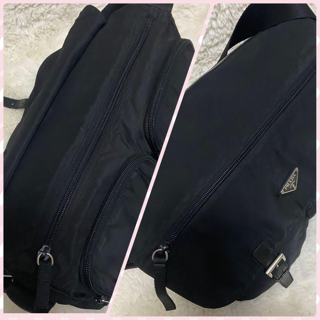 PRADA プラダ メッセンジャーバッグ ショルダーバッグ 三角ロゴ 黒