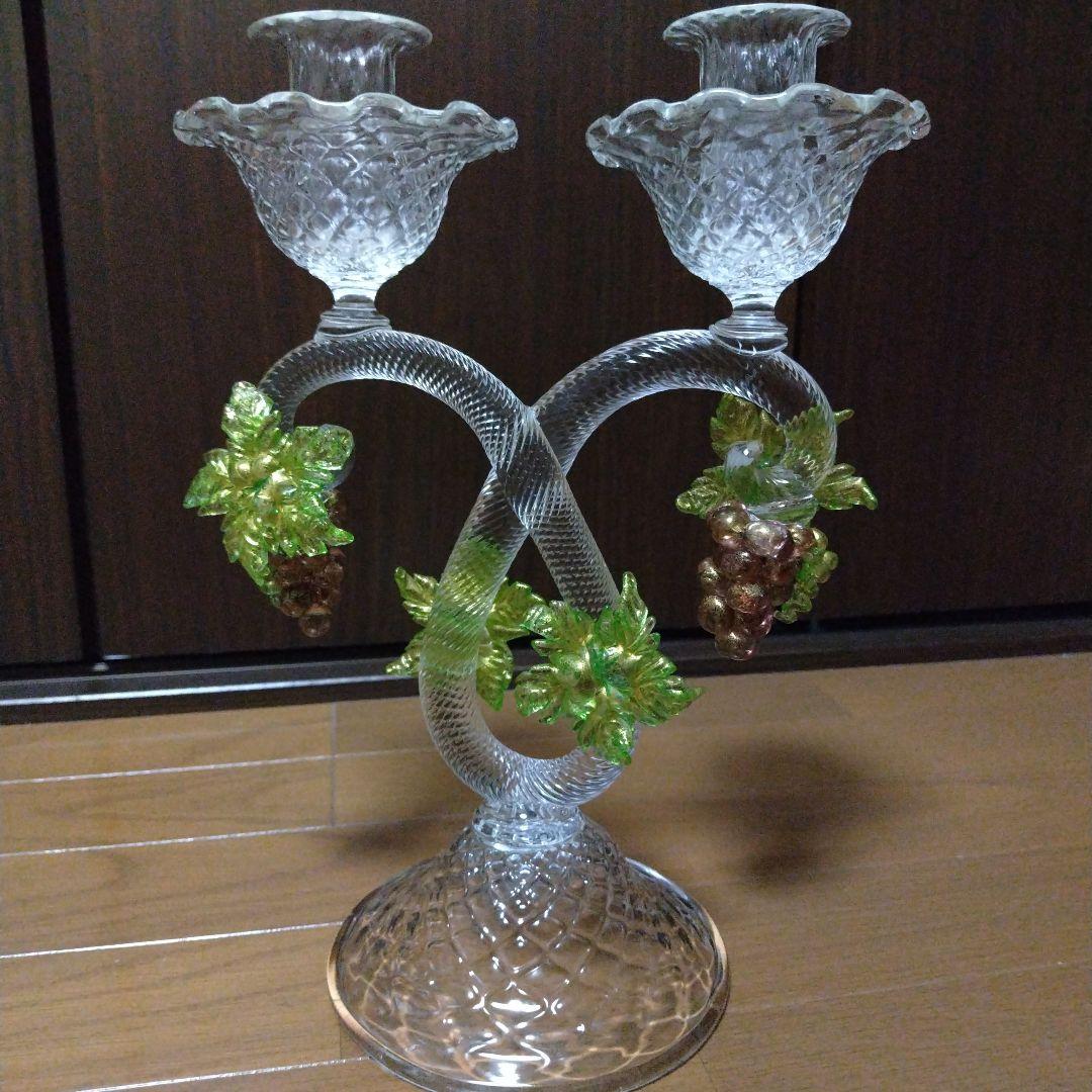 超高級13万以上ムラーノ ベネチアングラス美術品 大型キャンドルホルダー ランプ