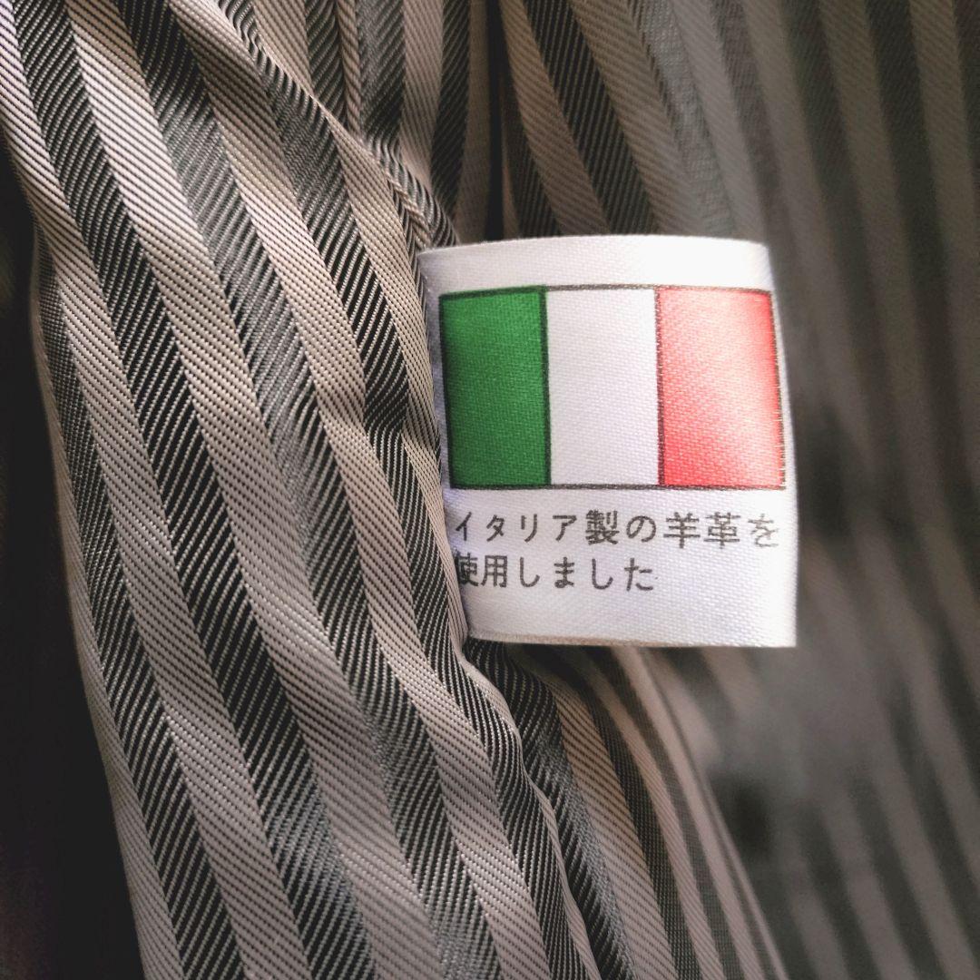 希少 イタリア製 ラムレザー ライダース シングル 2XL ジャケット