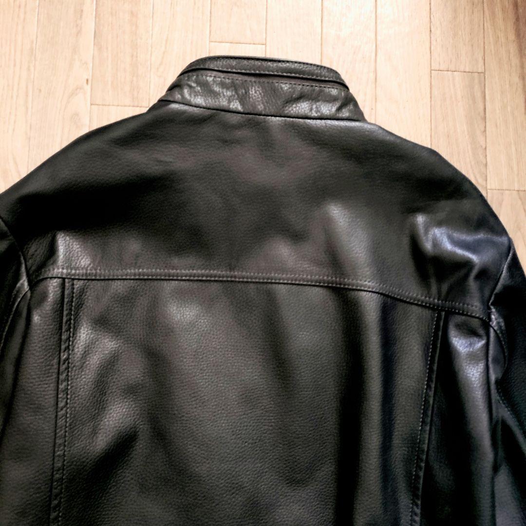 希少 イタリア製 ラムレザー ライダース シングル 2XL ジャケット