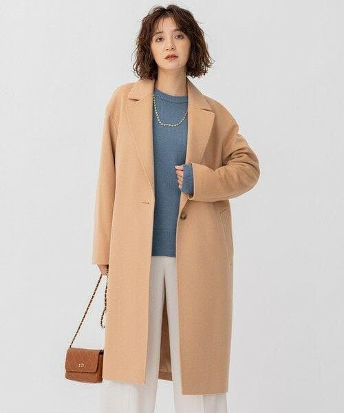 極美品 23区 22AW ウールカシミヤビーバー チェスターコート キャメル