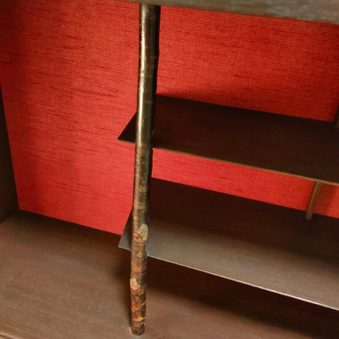 昭和レトロ 和モダン 竹支柱 飾り棚 キャビネット