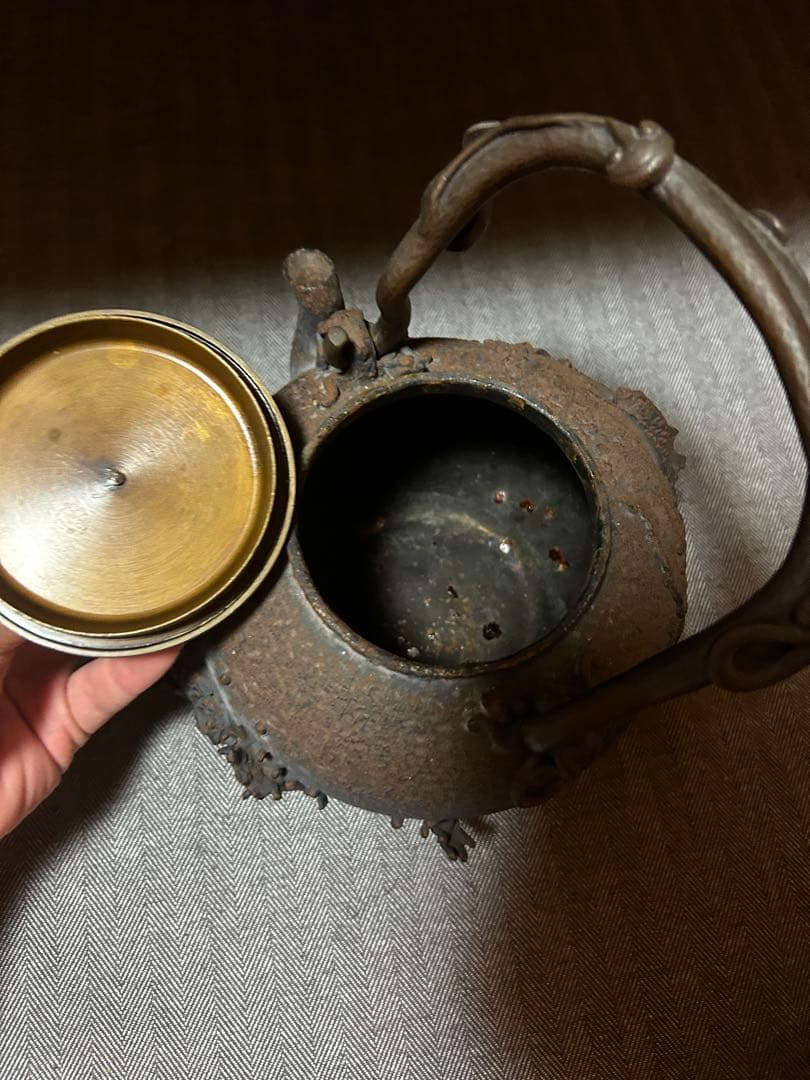 茶道具 鉄瓶　亀文堂鉄壺　鯉のぼり