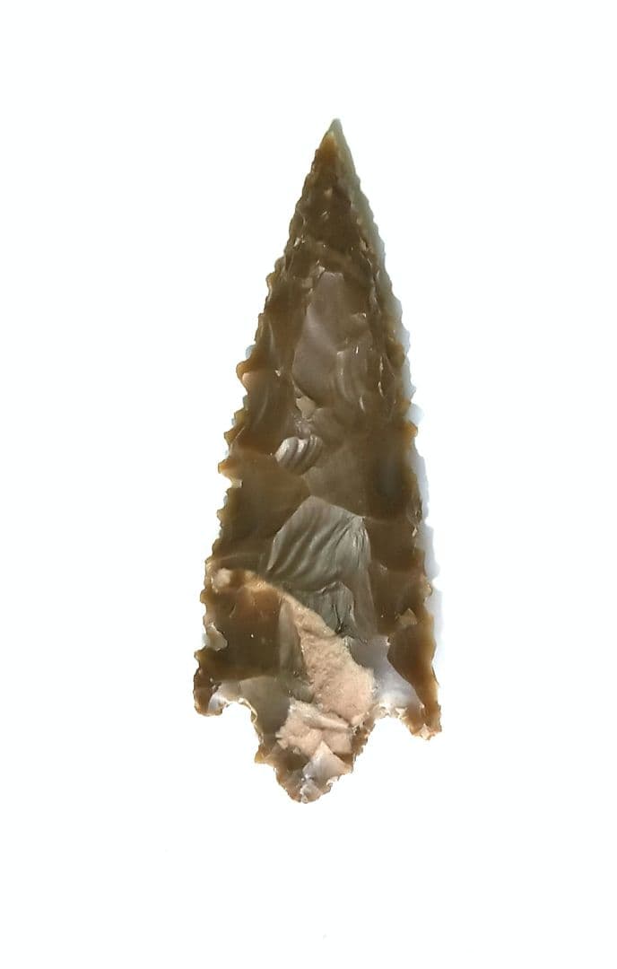 ❑ 夢の産物 ! 旧石器 371 模写 ❒  メノウ モスアゲート 石器