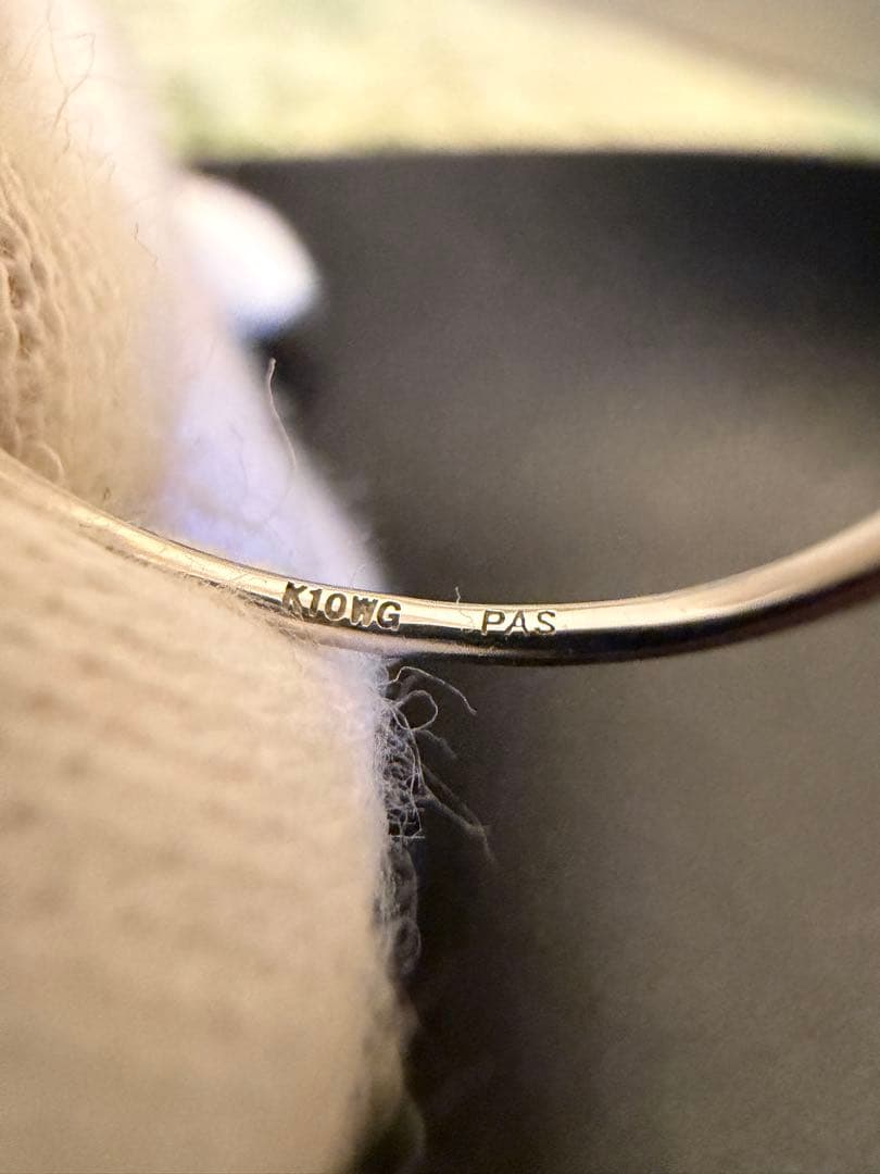 ダイヤモンドリング　0.1ct K10WG ホワイトゴールド　11号