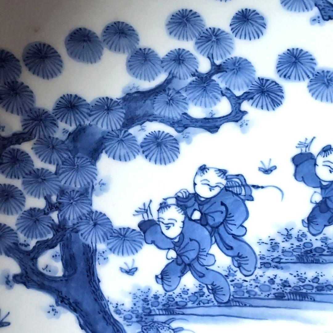 三川内焼　献上唐子御皿　唐子が七人　②