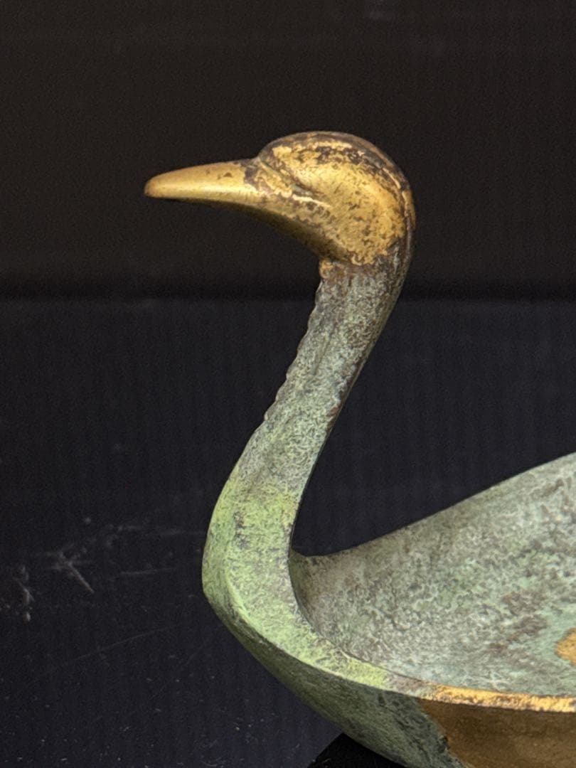 平安 名人 秦 蔵六 造 鍍金銅 床置 莨皿 桐共箱付 茶道具