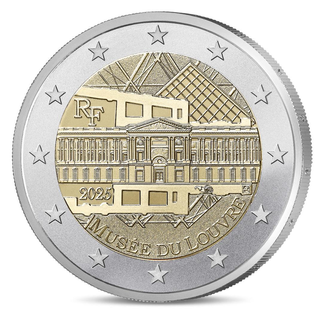 2025 フランス ルーブル美術館 2 ユーロ 白銅貨 4枚セット