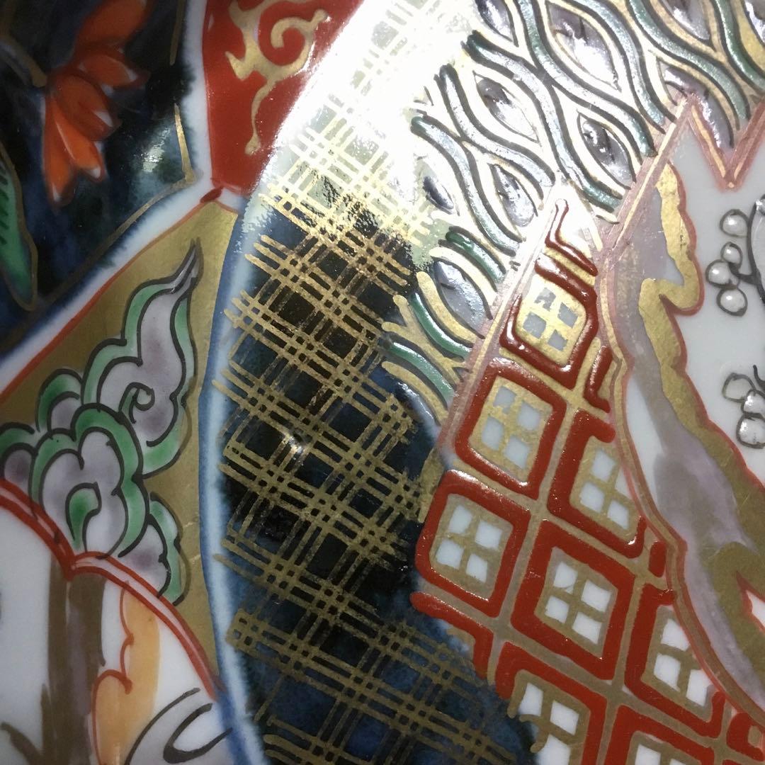 伊万里焼 色絵 草花紋様 八角 八寸深鉢 /骨董/時代物