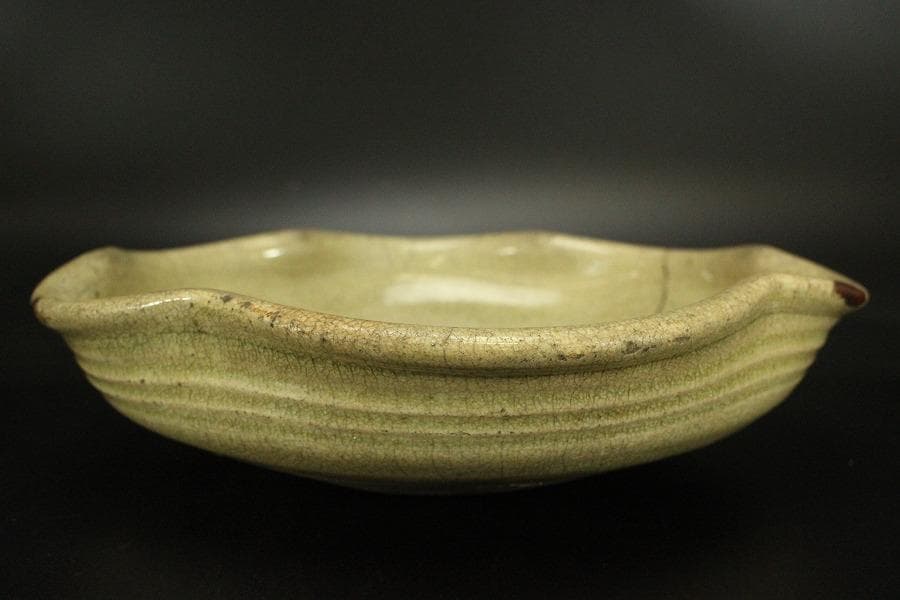 黄瀬戸 梅型 鉢 古美術(ZE569)