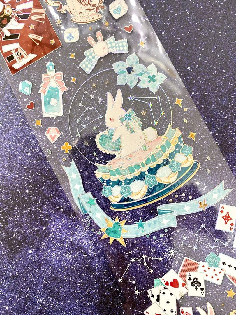 K151】海外PET マスキングテープ　マステ切り売り　アリス　祈愿Alice