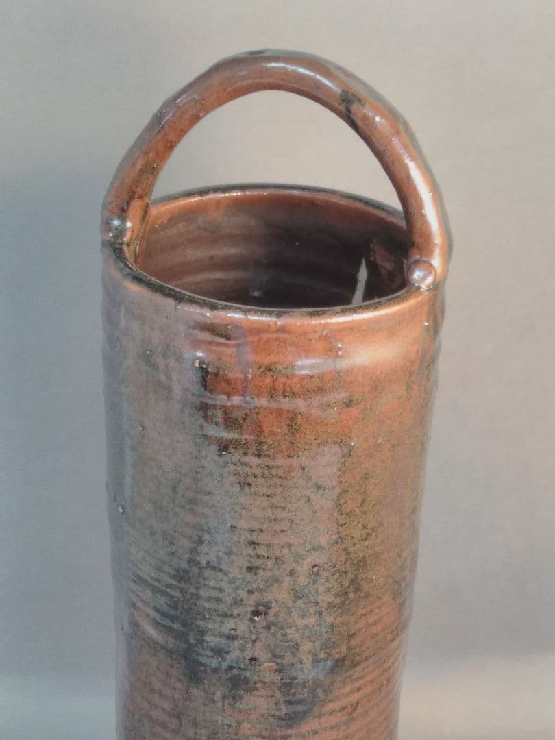 瀬戸、手付花瓶　加藤作介造