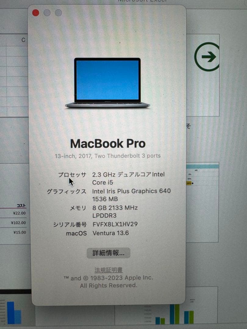 Apple MacBook Pro A1708 256GB SSDマウス付き
