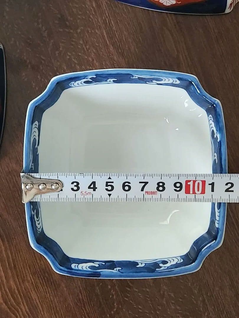 嘉泉窯　三川内焼　有田焼　古伊万里　糸切り　角小鉢　手描き　金襴手　5客