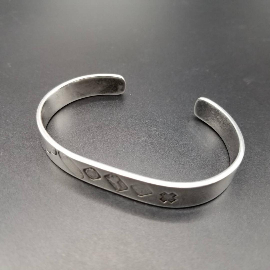 2000年 ミレニアム 英国 ヴィンテージ カフ ブレスレット 925 シルバー