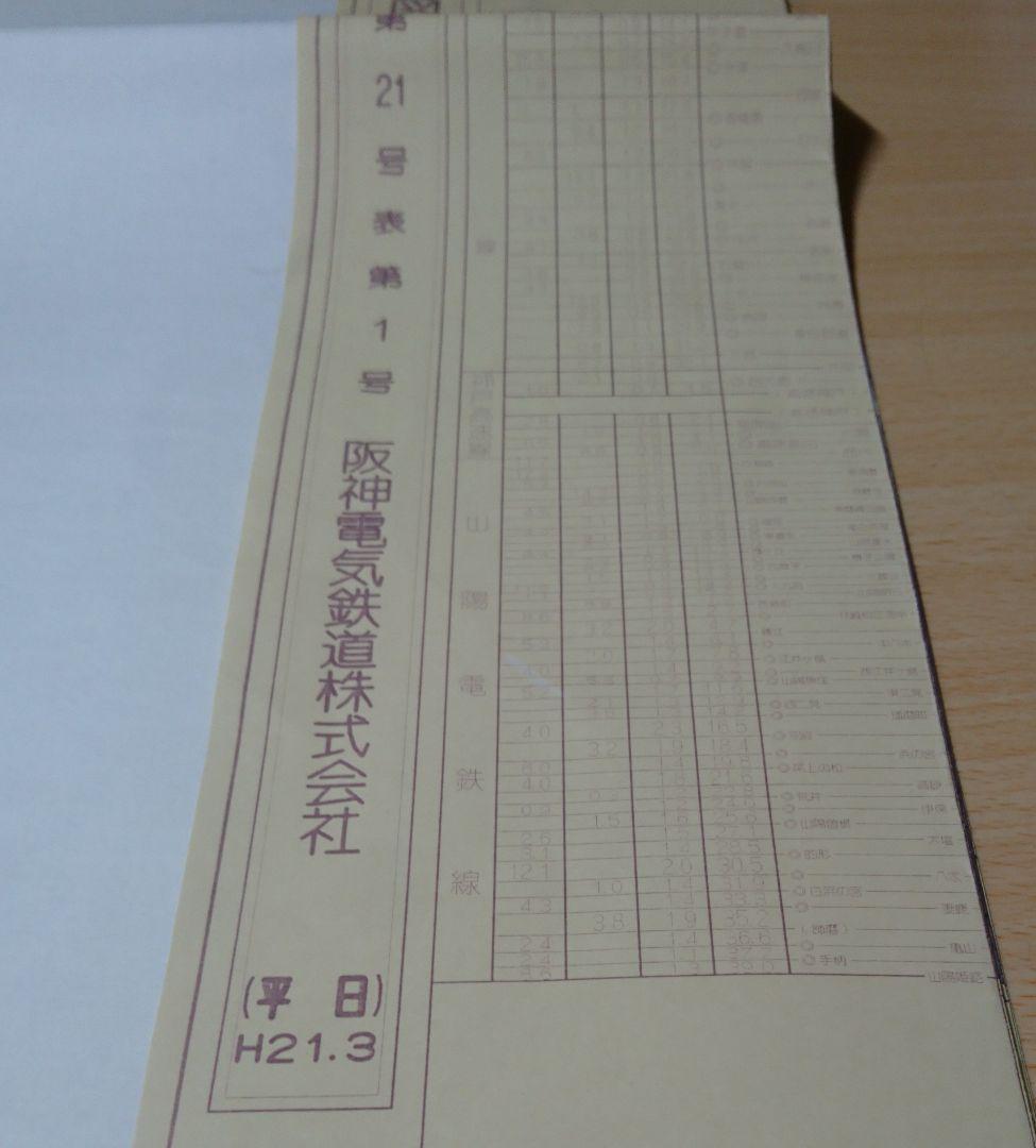 阪神電鉄 列車運行図表 平成21年3月改正