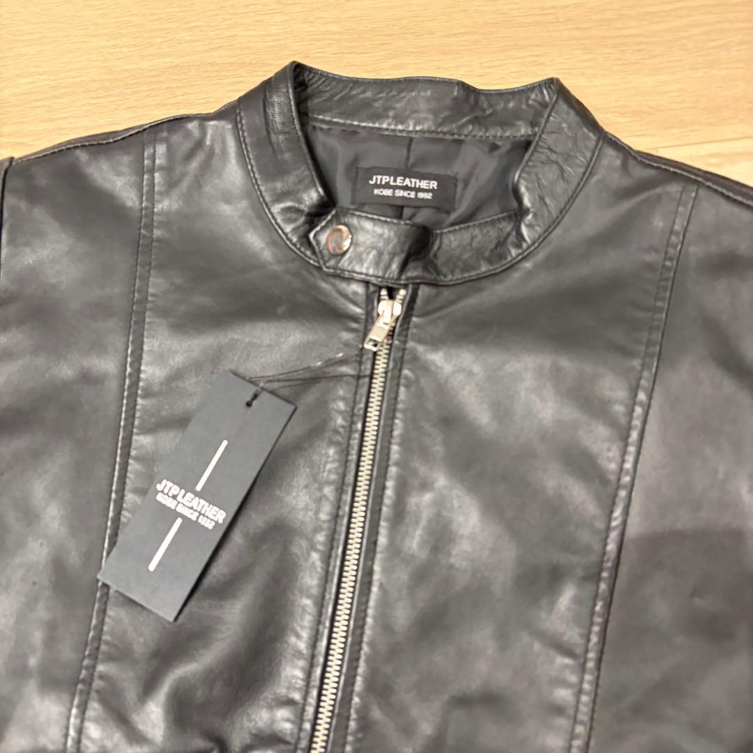 未使用品 JTPLEATHER 黒 シングル ライダース ジャケット M