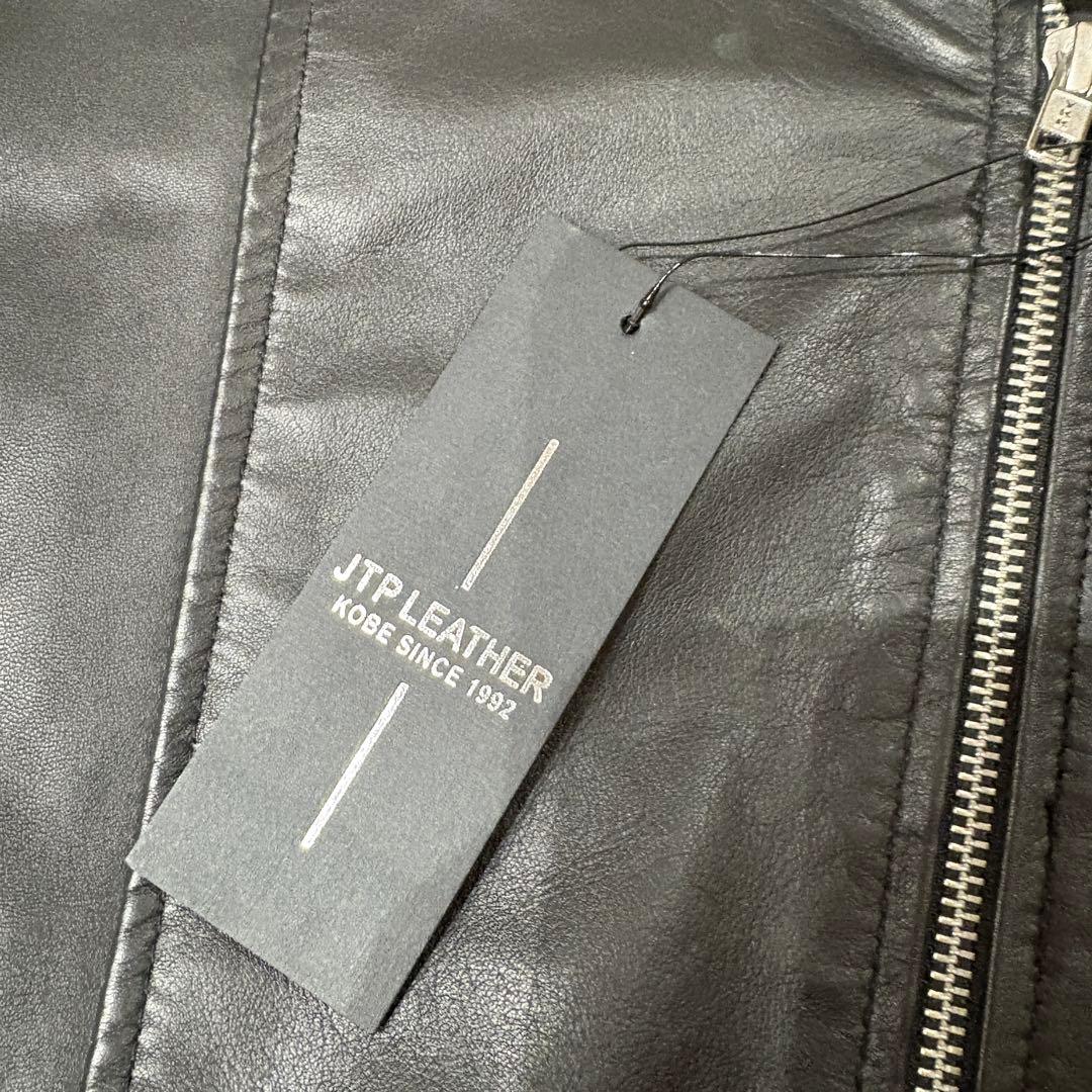 未使用品 JTPLEATHER 黒 シングル ライダース ジャケット M