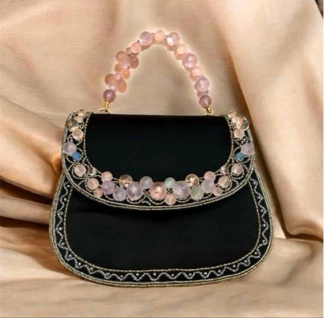 にゃん太郎LUMY　はしもと　ハンドバッグ　皇室御用達　高級　ビーズバック