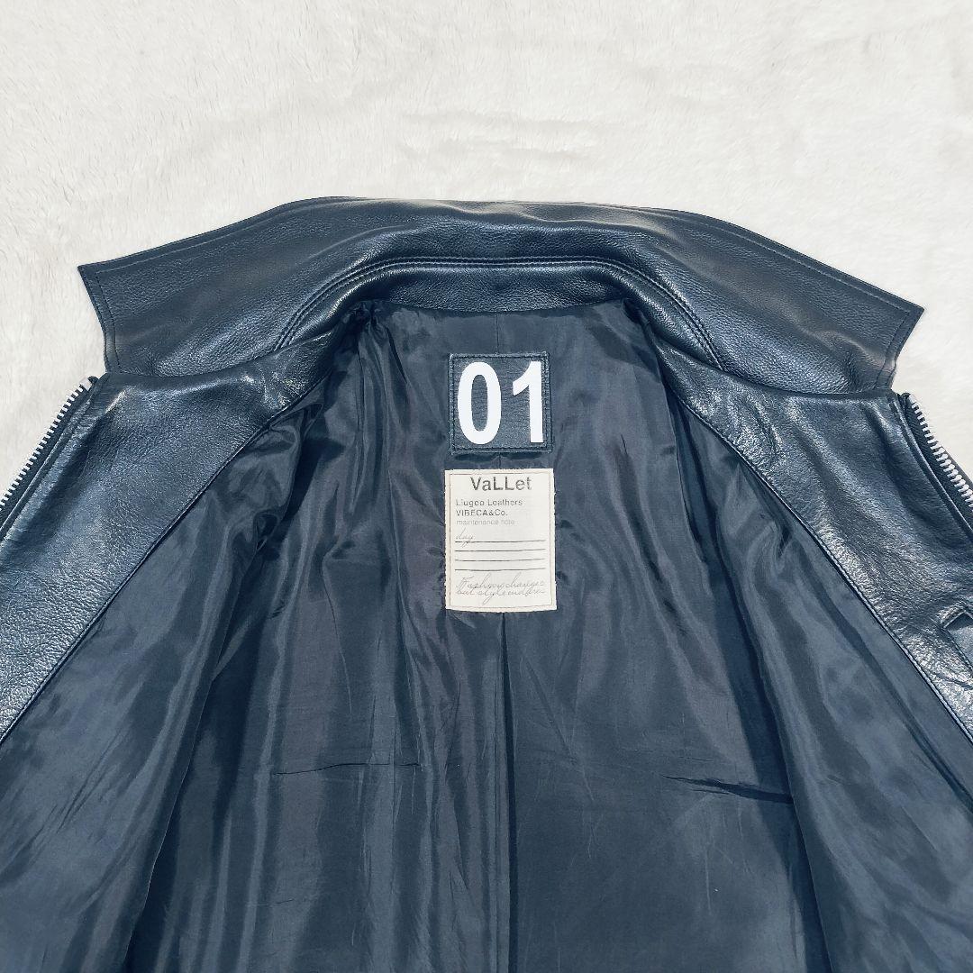 【美品☆XL】ヴァレット VALLET 01 シングルライダースジャケット　黒
