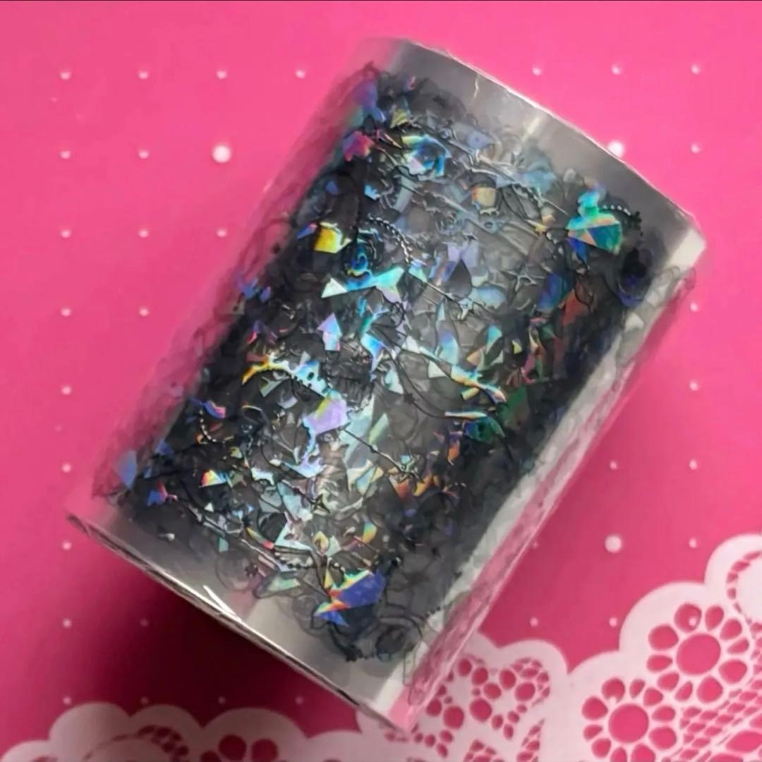 ♡SALE♡贝壳光 6.5cm×10m 月亮草莓 黑 海外マスキングテープ　装飾