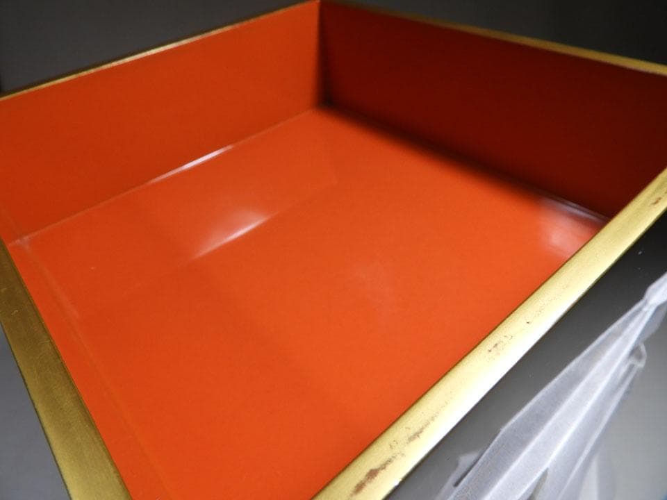 ●五段重 重箱 流水紅葉楓蒔絵 時代 木製漆器 美品 明治 箱付 高さ38㎝