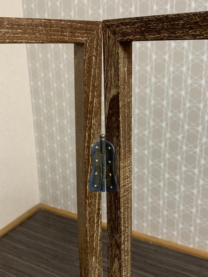 女桑縁 桐地 花紋透彫 上透し 風炉先屏風 茶道具 桐箱入 813