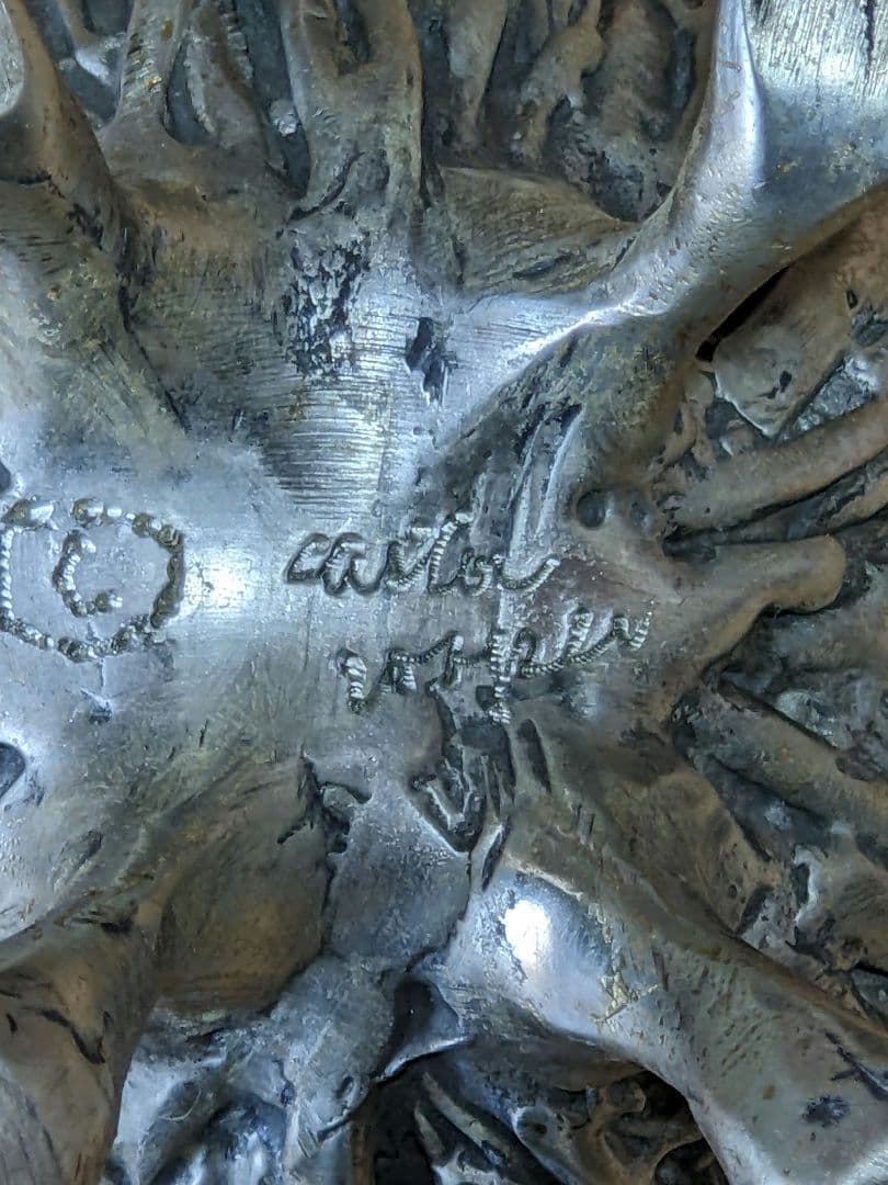 ♦西洋ヴィンテージ 純錫製フラワーベース 花器 花活け 美術工芸 骨董