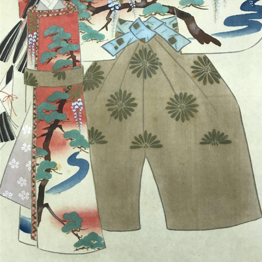 ピッピ/河田紫峰/雛図/ひな祭り図/桃の節句/掛軸/名家伝来/AE-224