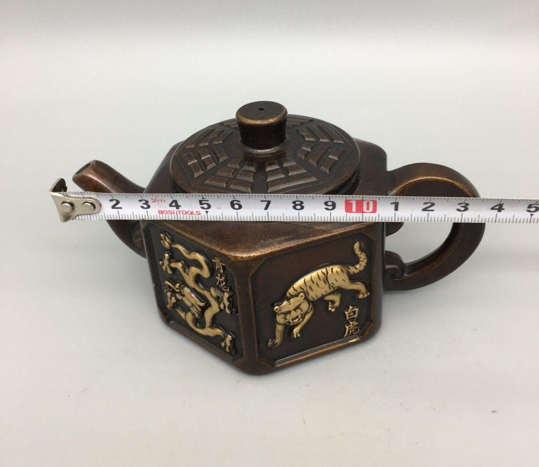 銅器 四神獣荼壺 水筒 煎茶器 茶室 装飾品 工芸品 置物