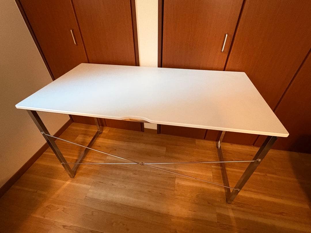 パソコンデスク 金属フレーム ニトリ 120×60×72 ホワイト 白