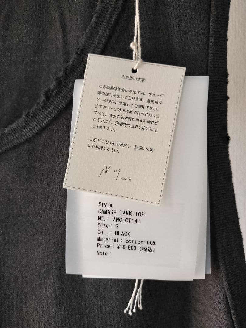 ANCELLM / DAMAGE TANK TOP(BLACK)　2