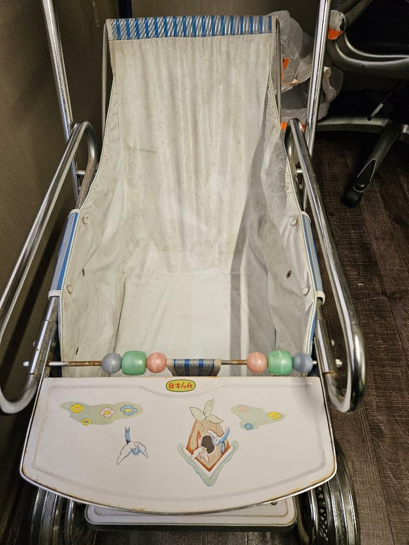 ベビーカー 昭和レトロ 東京 TOKYO さつき号 青 ブリキ