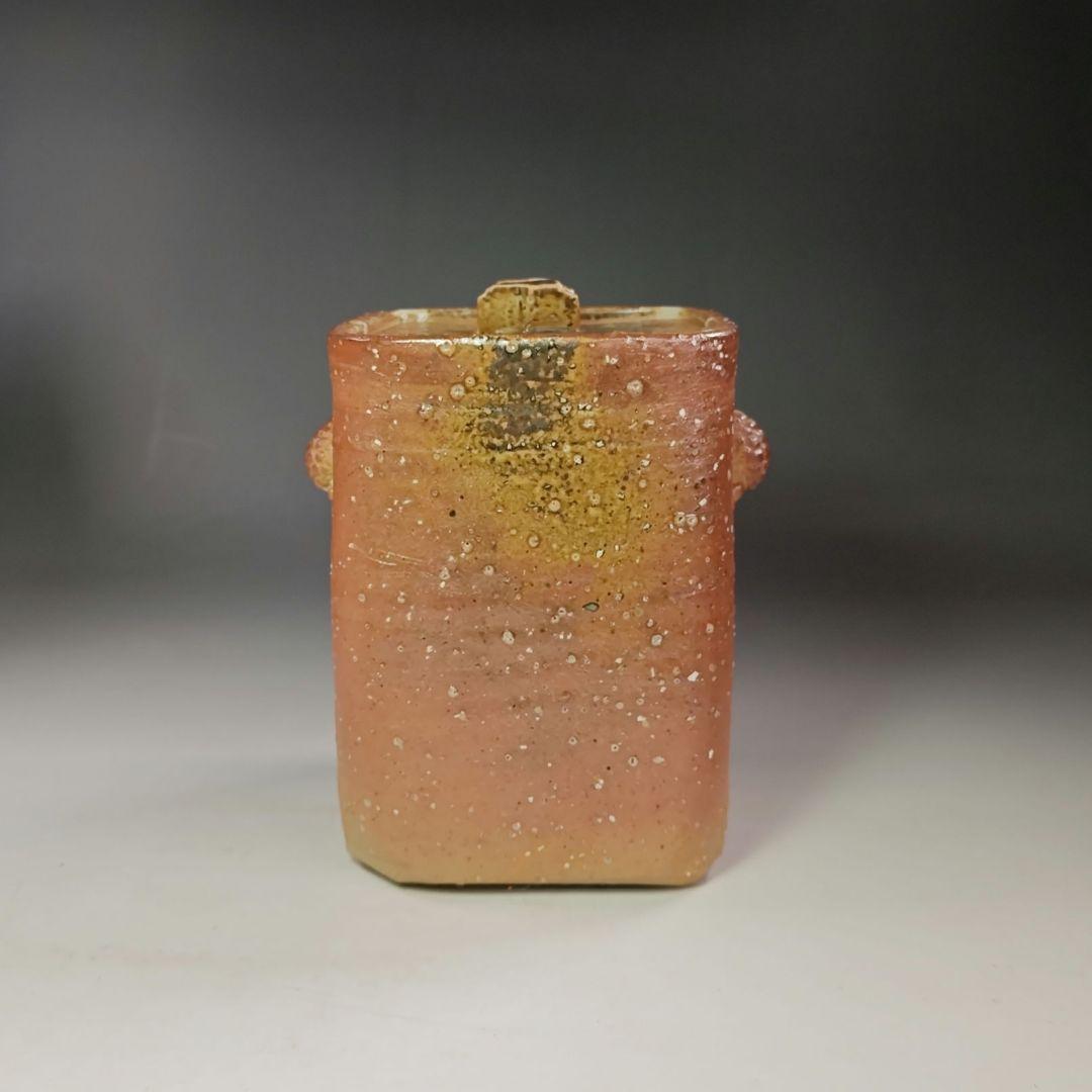 イ699 水指『信楽焼　四方形松ぼっくり耳　水指　共箱』『作家物』茶道具