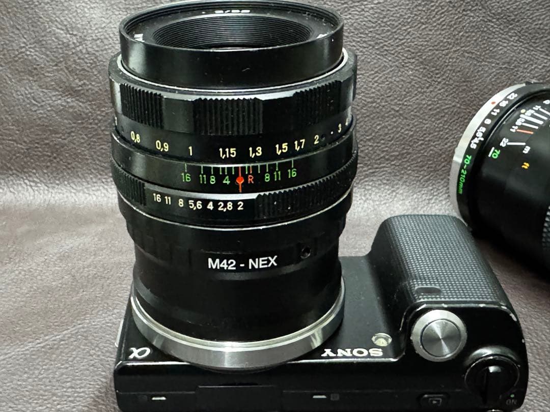 Sony NEX-5 レンズ2本ぐるぐるボケHELIOS44M、70-210mm